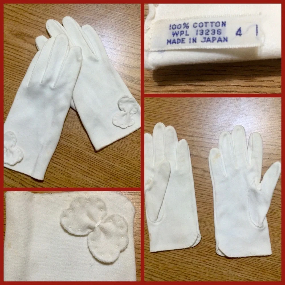 2pr Vtg Gloves, sz 4